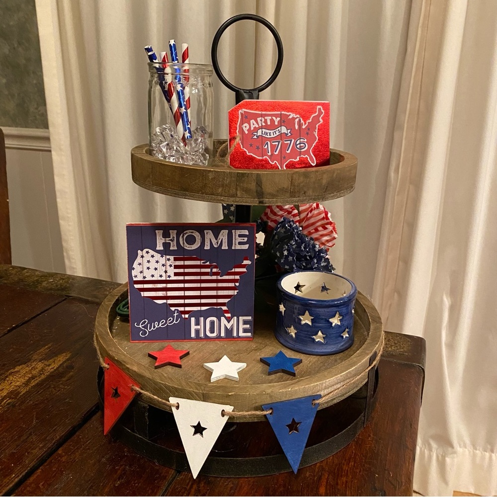 4th July, Patriotic Tiered Tray